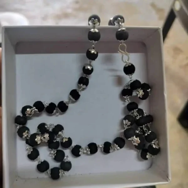DvR ClicK Kali Silver Plated Karungali Mala ( Pack of 1 )