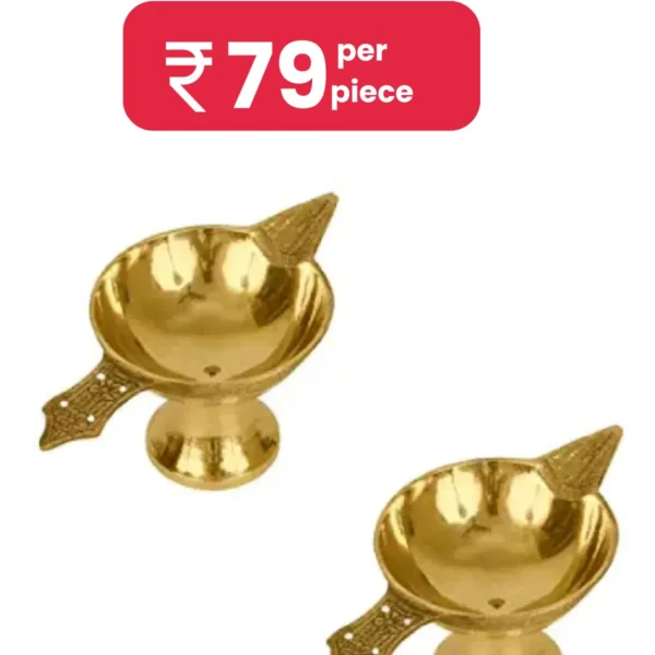 DvR ClicK - Brass Pooja Deep ( Pack of 2 )
